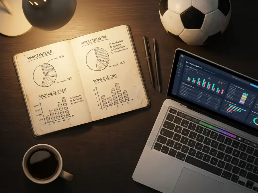 Schematische Darstellung einer Sportwetten-Strategie mit Bankroll-Verteilung und Marktauswahl